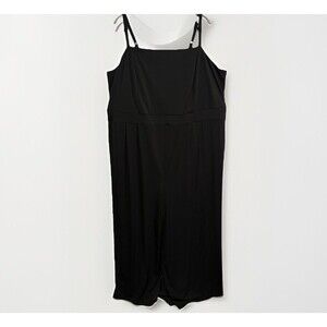 Torrid‎ Women’s Plus Size Black Wide Leg Crop Jumpsuit 5X Stretch Jersey Knit